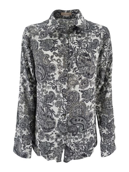 camicia donna fantasia cachemire grigio e bianco Camicetta Snob | 876-31365572
